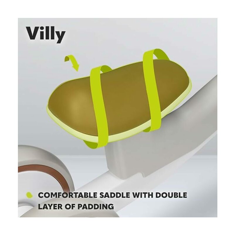 Bicicleta fara pedale, Lionelo, Villy, Cu 4 roti, Din spuma EVA si TPR, Stabila, Manere moi, antiderapante, 12- 36 luni, Sustine pana la 30 kg, Certificata EN 71-1:2014, EN 71-2:2011, EN 71-3:2019, Bej