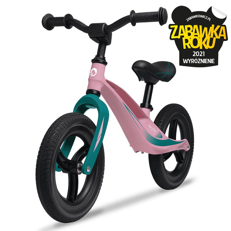 Bicicleta fara pedale, Lionelo, Bart Tour, Usoara, Cu cadru din magneziu, Cu ghidon si sa reglabile, Greutate 3.8 Kg, 12 inch, Conform cu standardul european de securitate EN71, Pink Bubblegum