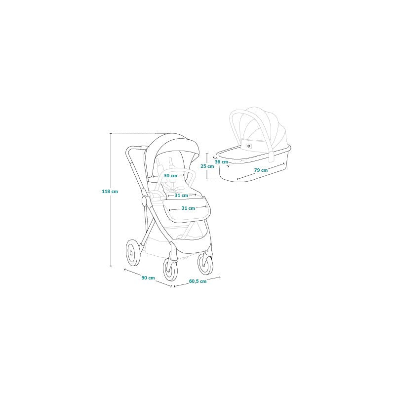 Carucior 2 in 1, Lionelo, Amber, Cadru aluminiu, Cu landou intarit si salteluta moale, Reversibil, Maner ajustabil, Huse pentru picioare, ploaie, Plasa de tantari, Geanta parinti, Pana la 22 kg, EN1888-1, EN1888-2, EN1466, Gri inchis
