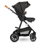 Carucior 2 in 1, Lionelo, Amber, Cadru aluminiu, Cu landou intarit si salteluta moale, Reversibil, Maner ajustabil, Huse pentru picioare, ploaie, Plasa de tantari, Geanta parinti, Pana la 22 kg, EN1888-1, EN1888-2, EN1466, Gri inchis