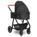 Carucior 2 in 1, Lionelo, Amber, Cadru aluminiu, Cu landou intarit si salteluta moale, Reversibil, Maner ajustabil, Huse pentru picioare, ploaie, Plasa de tantari, Geanta parinti, Pana la 22 kg, EN1888-1, EN1888-2, EN1466, Gri inchis