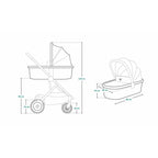 Carucior 2 in 1, Lionelo, Amber, Cadru aluminiu, Cu landou intarit si salteluta moale, Reversibil, Maner ajustabil, Huse pentru picioare, ploaie, Plasa de tantari, Geanta parinti, Pana la 22 kg, EN1888-1, EN1888-2, EN1466, Gri inchis