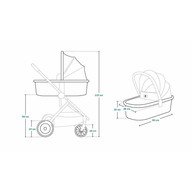 Carucior 2 in 1, Lionelo, Amber, Cadru aluminiu, Cu landou intarit si salteluta moale, Reversibil, Maner ajustabil, Huse pentru picioare, ploaie, Plasa de tantari, Geanta parinti, Pana la 22 kg, EN1888-1, EN1888-2, EN1466, Gri inchis