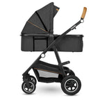 Carucior 2 in 1, Lionelo, Amber, Cadru aluminiu, Cu landou intarit si salteluta moale, Reversibil, Maner ajustabil, Huse pentru picioare, ploaie, Plasa de tantari, Geanta parinti, Pana la 22 kg, EN1888-1, EN1888-2, EN1466, Gri inchis