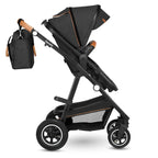 Carucior 3 in 1, Lionelo, Amber, Cadru aluminiu, Cu landou intarit si salteluta moale, Cu scoica auto testata ADAC, Reversibil, Cu accesorii, Geanta parinti, Pana la 22 kg, Gri Inchis