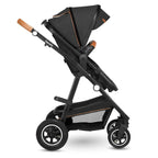Carucior 3 in 1, Lionelo, Amber, Cadru aluminiu, Cu landou intarit si salteluta moale, Cu scoica auto testata ADAC, Reversibil, Cu accesorii, Geanta parinti, Pana la 22 kg, Gri Inchis
