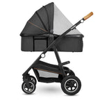 Carucior 3 in 1, Lionelo, Amber, Cadru aluminiu, Cu landou intarit si salteluta moale, Cu scoica auto testata ADAC, Reversibil, Cu accesorii, Geanta parinti, Pana la 22 kg, Gri Inchis