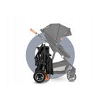 Carucior 3 in 1, Lionelo, Amber, Cadru aluminiu, Cu landou intarit si salteluta moale, Cu scoica auto testata ADAC, Reversibil, Cu accesorii, Geanta parinti, Pana la 22 kg, Gri Inchis