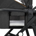 Carucior 3 in 1, Lionelo, Amber, Cadru aluminiu, Cu landou intarit si salteluta moale, Cu scoica auto testata ADAC, Reversibil, Cu accesorii, Geanta parinti, Pana la 22 kg, Gri Inchis