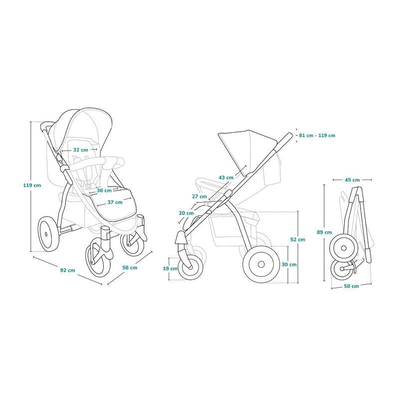 Carucior sport Lionelo Annet Tour Dreamin, Negru