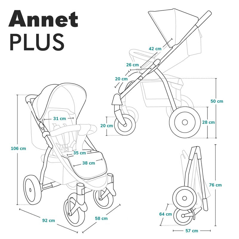Carucior sport Lionelo Annet Plus, Verde