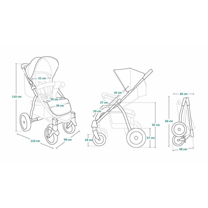 Carucior sport Lionelo Annet Plus Dreamin', Negru