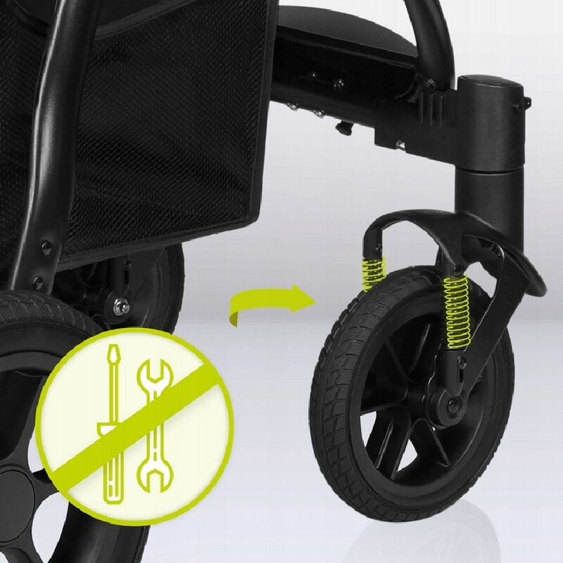 Carucior sport, Lionelo, Annet Tour, De la nastere, Cu capotina impermeabila, Cu filtru UPF 50+, Cu maner reglabil, Plasa de tantari, Suport biberon, Saculet pentru picioare, Pana la 22 kg, Cu certificare TUV, Verde