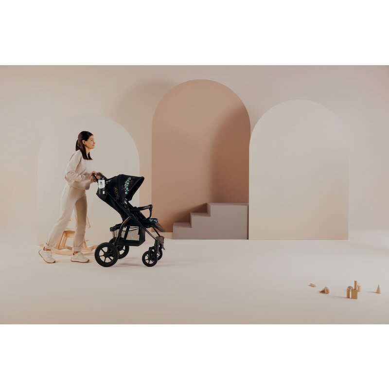 Carucior sport, Lionelo, Annet Tour Golden Moments, Editie Limitata, 0 luni+, Capotina impermeabila UPF 50+, Maner reglabil, Plasa de tantari, Suport biberon, Saculet pentru picioare, Pana la 22 kg, Certificare TUV, Negru