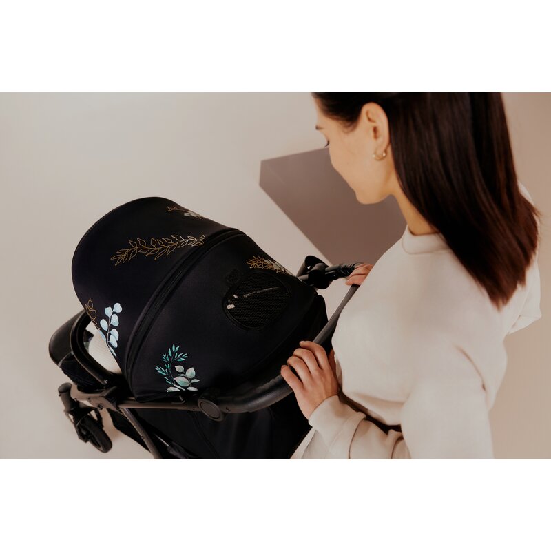 Carucior sport, Lionelo, Annet Tour Golden Moments, Editie Limitata, 0 luni+, Capotina impermeabila UPF 50+, Maner reglabil, Plasa de tantari, Suport biberon, Saculet pentru picioare, Pana la 22 kg, Certificare TUV, Negru