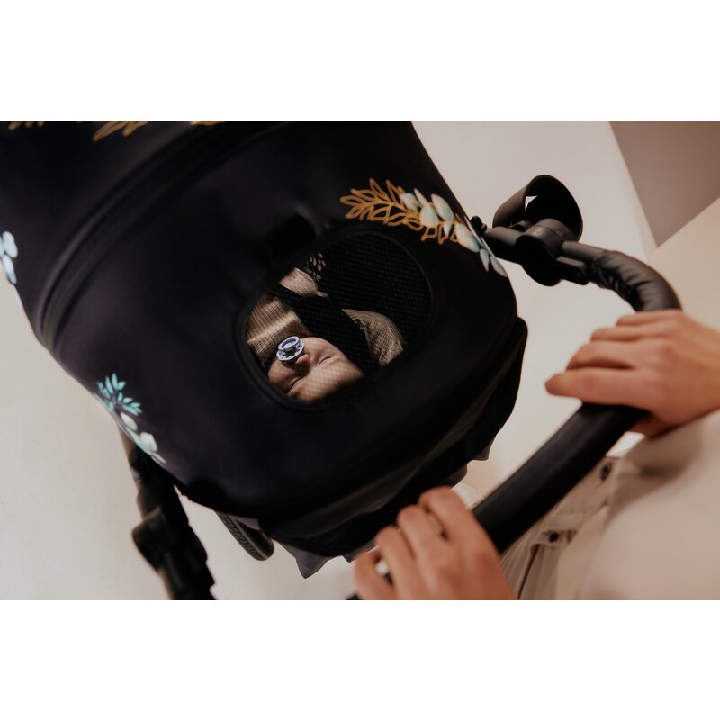 Carucior sport, Lionelo, Annet Tour Golden Moments, Editie Limitata, 0 luni+, Capotina impermeabila UPF 50+, Maner reglabil, Plasa de tantari, Suport biberon, Saculet pentru picioare, Pana la 22 kg, Certificare TUV, Negru