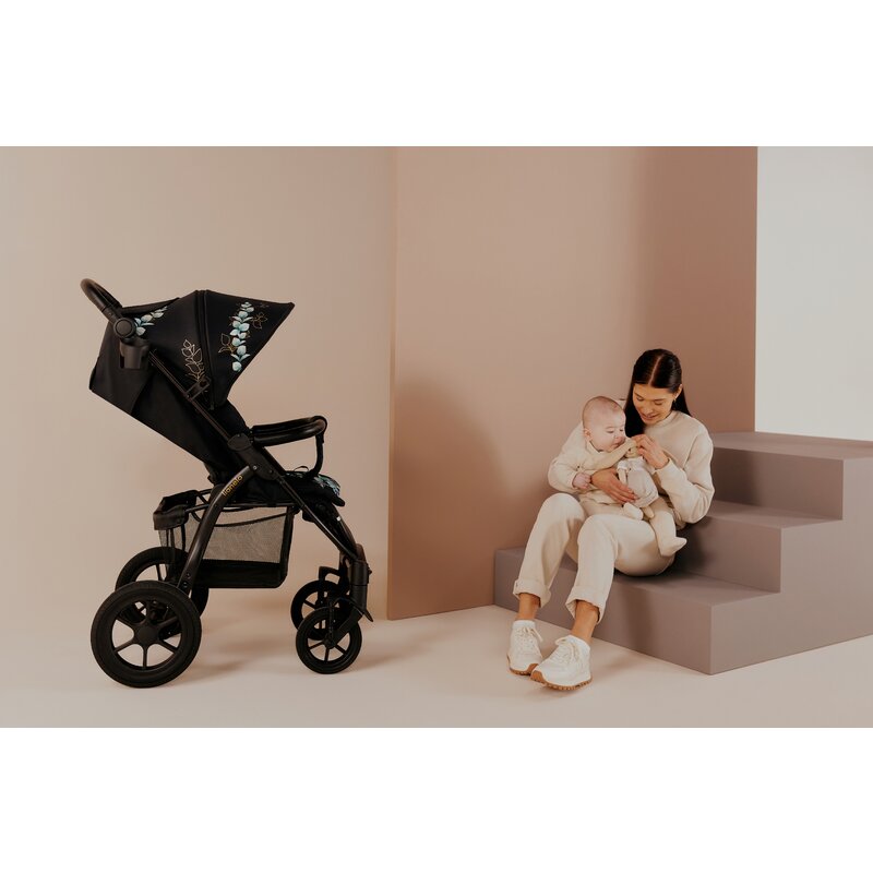Carucior sport, Lionelo, Annet Tour Golden Moments, Editie Limitata, 0 luni+, Capotina impermeabila UPF 50+, Maner reglabil, Plasa de tantari, Suport biberon, Saculet pentru picioare, Pana la 22 kg, Certificare TUV, Negru