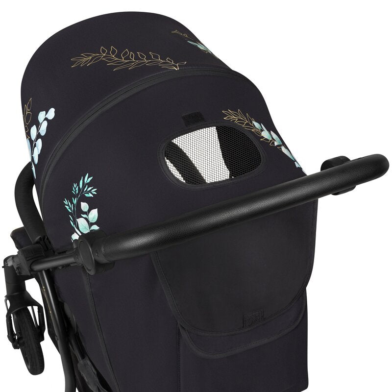 Carucior sport, Lionelo, Annet Tour Golden Moments, Editie Limitata, 0 luni+, Capotina impermeabila UPF 50+, Maner reglabil, Plasa de tantari, Suport biberon, Saculet pentru picioare, Pana la 22 kg, Certificare TUV, Negru