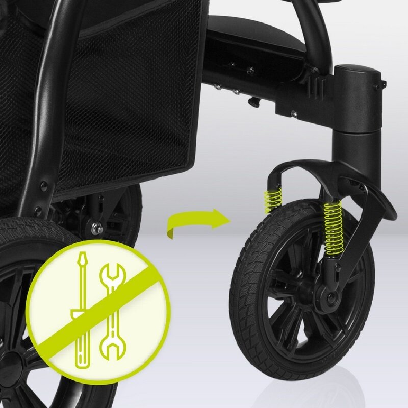 Carucior sport, Lionelo, Annet Tour Golden Moments, Editie Limitata, 0 luni+, Capotina impermeabila UPF 50+, Maner reglabil, Plasa de tantari, Suport biberon, Saculet pentru picioare, Pana la 22 kg, Certificare TUV, Negru