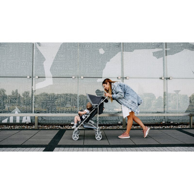 Carucior sport, Lionelo, Elia, Cu plasa de tantari, Suport de picioare reglabil, Spatar ajustabil in 4 pozitii, Capotina XXL, Pliere tip umbrela, Capacitate 15 kg, 6 luni+, EN 1888, Gri