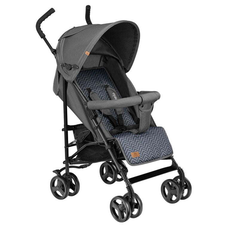 Carucior sport, Lionelo, Elia, Cu plasa de tantari, Suport de picioare reglabil, Spatar ajustabil in 4 pozitii, Capotina XXL, Pliere tip umbrela, Capacitate 15 kg, 6 luni+, EN 1888, Gri