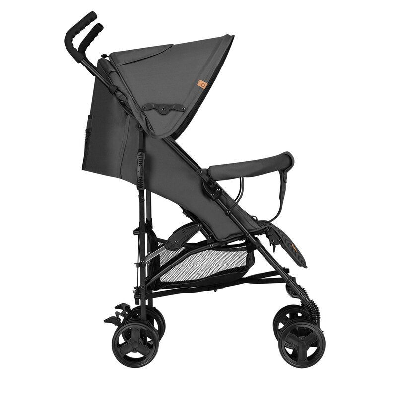 Carucior sport, Lionelo, Elia, Cu plasa de tantari, Suport de picioare reglabil, Spatar ajustabil in 4 pozitii, Capotina XXL, Pliere tip umbrela, Capacitate 15 kg, 6 luni+, EN 1888, Gri