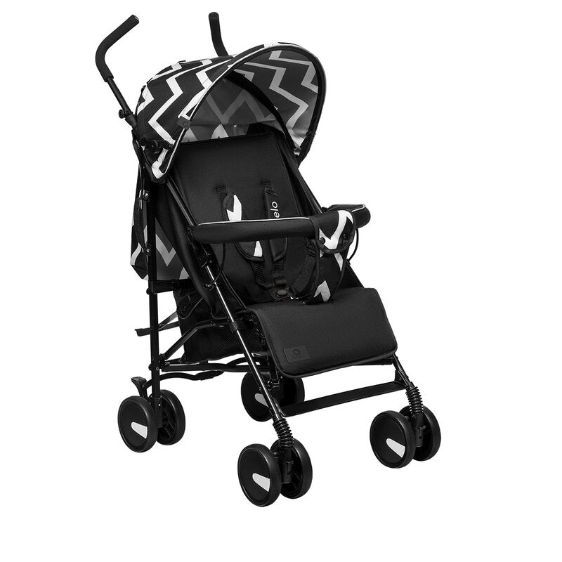 Carucior sport, Lionelo, Elia Oslo, Cu plasa de tantari, Suport de picioare reglabil, Spatar ajustabil in 4 pozitii, Capotina XXL, Pliere tip umbrela, Capacitate 15 kg, 6 luni+, EN 1888, Negru/Alb