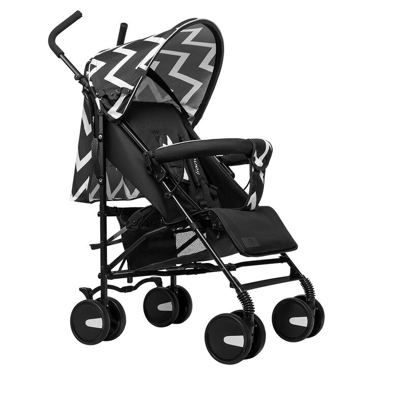 Carucior sport, Lionelo, Elia Oslo, Cu plasa de tantari, Suport de picioare reglabil, Spatar ajustabil in 4 pozitii, Capotina XXL, Pliere tip umbrela, Capacitate 15 kg, 6 luni+, EN 1888, Negru/Alb