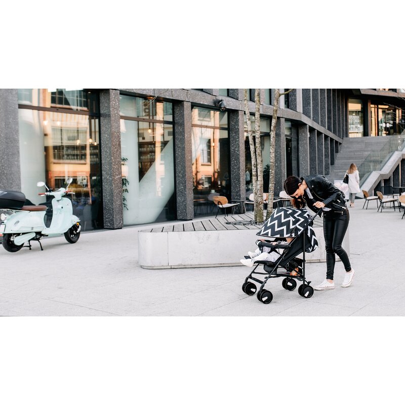 Carucior sport, Lionelo, Elia Oslo, Cu plasa de tantari, Suport de picioare reglabil, Spatar ajustabil in 4 pozitii, Capotina XXL, Pliere tip umbrela, Capacitate 15 kg, 6 luni+, EN 1888, Negru/Alb