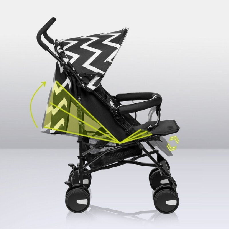 Carucior sport, Lionelo, Elia Oslo, Cu plasa de tantari, Suport de picioare reglabil, Spatar ajustabil in 4 pozitii, Capotina XXL, Pliere tip umbrela, Capacitate 15 kg, 6 luni+, EN 1888, Negru/Alb