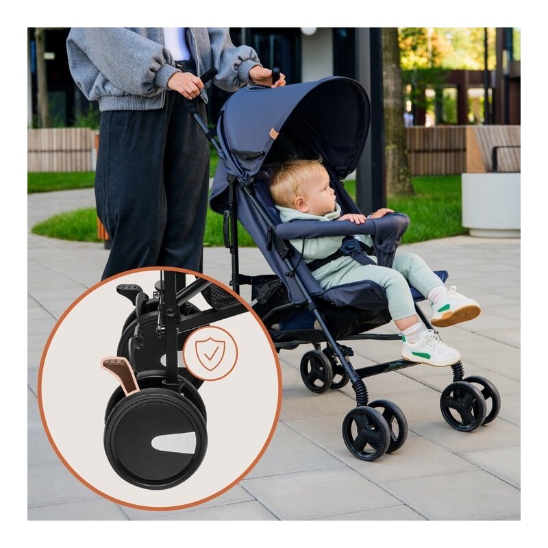 Carucior sport, Lionelo, Elia Oslo, Cu plasa de tantari, Suport de picioare reglabil, Spatar ajustabil in 4 pozitii, Capotina XXL, Pliere tip umbrela, Capacitate 15 kg, 6 luni+, EN 1888, Negru/Alb