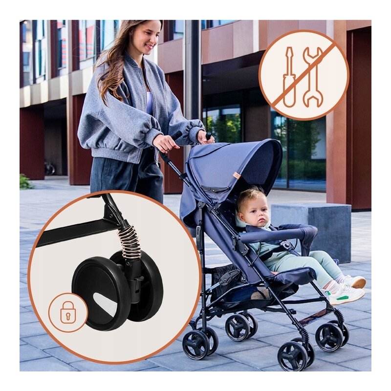 Carucior sport Lionelo Elia Oslo, Negru/Alb