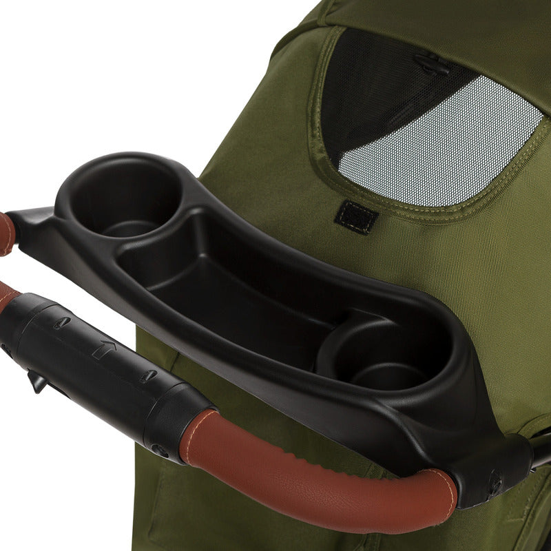 Carucior sport, Lionelo, Emma Plus, Cu tavita, 2 Suporturi pentru pahar, Geanta accesorii, Conform cu standardul european de securitate EN1888-1, Forest Green