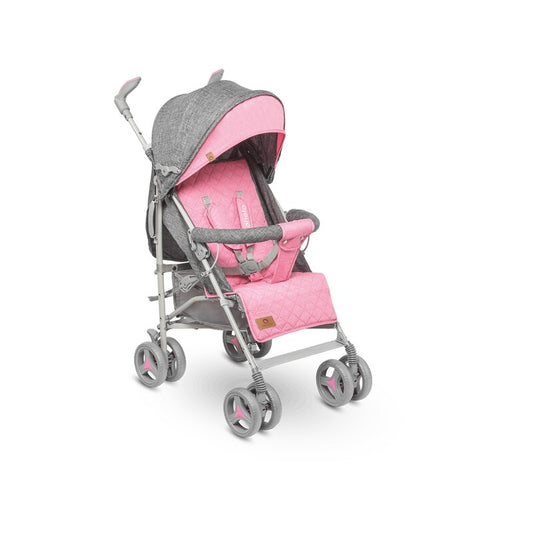 Carucior sport compact, Lionelo, Irma, Spatar reglabil in 4 pozitii, Suport picioare reglabil, Manere rotative, Pliere tip umbrela, 6- 36 luni, Pana la 15 kg, Conform cu EN1888-1:2018, Roz