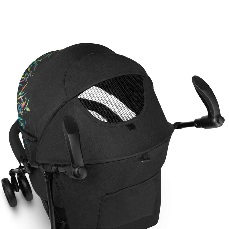 Carucior sport compact, Lionelo, Irma, Spatar reglabil in 4 pozitii, Suport picioare reglabil, Manere rotative, Pliere tip umbrela, 6- 36 luni, Pana la 15 kg, Conform cu EN1888-1:2018, Negru