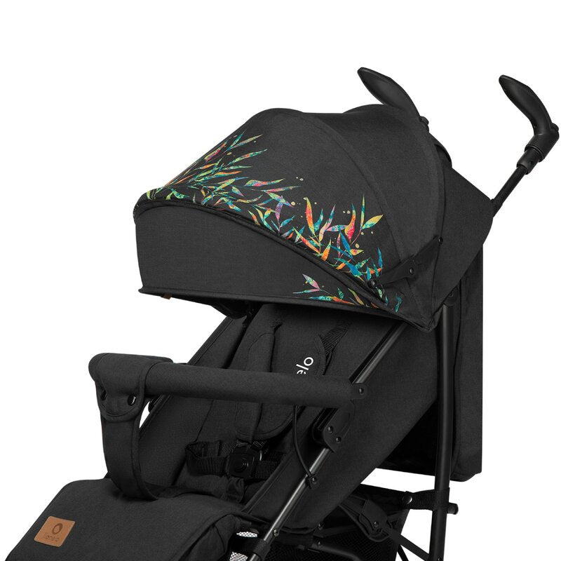 Carucior sport compact, Lionelo, Irma, Spatar reglabil in 4 pozitii, Suport picioare reglabil, Manere rotative, Pliere tip umbrela, 6- 36 luni, Pana la 15 kg, Conform cu EN1888-1:2018, Negru