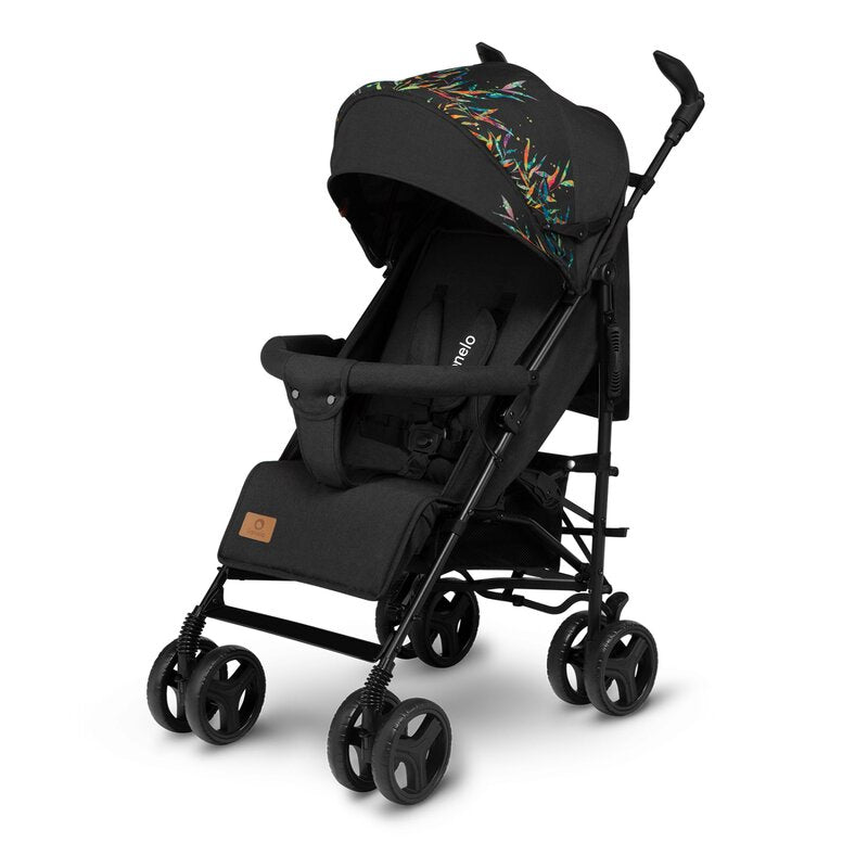 Carucior sport compact, Lionelo, Irma, Spatar reglabil in 4 pozitii, Suport picioare reglabil, Manere rotative, Pliere tip umbrela, 6- 36 luni, Pana la 15 kg, Conform cu EN1888-1:2018, Negru