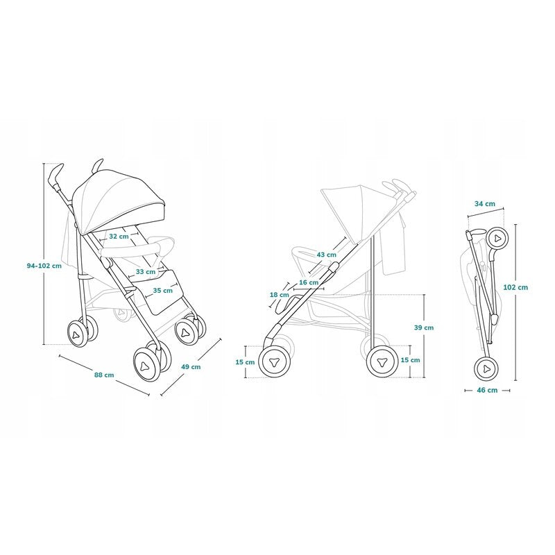 Carucior sport compact Lionelo Irma, Negru