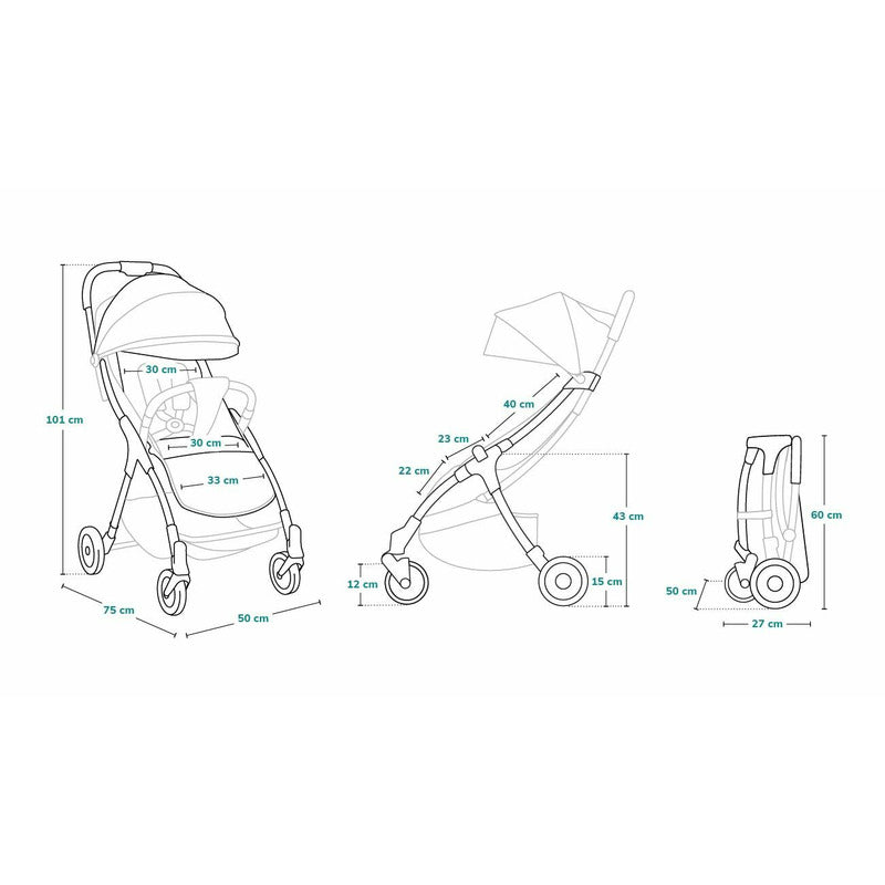 Carucior sport, Lionelo, Julie One, De la nastere, Greutate redusa, Cu accesorii, Cadru din aluminiu, 0-22 kg, Pliere compacta pentru avion, Conform cu standardele europene de securitate EN1888-1 si EN1888-2, Negru