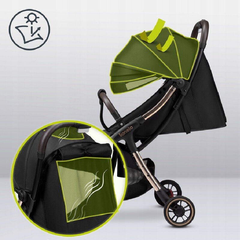 Carucior sport Lionelo Julie One, Negru/Auriu