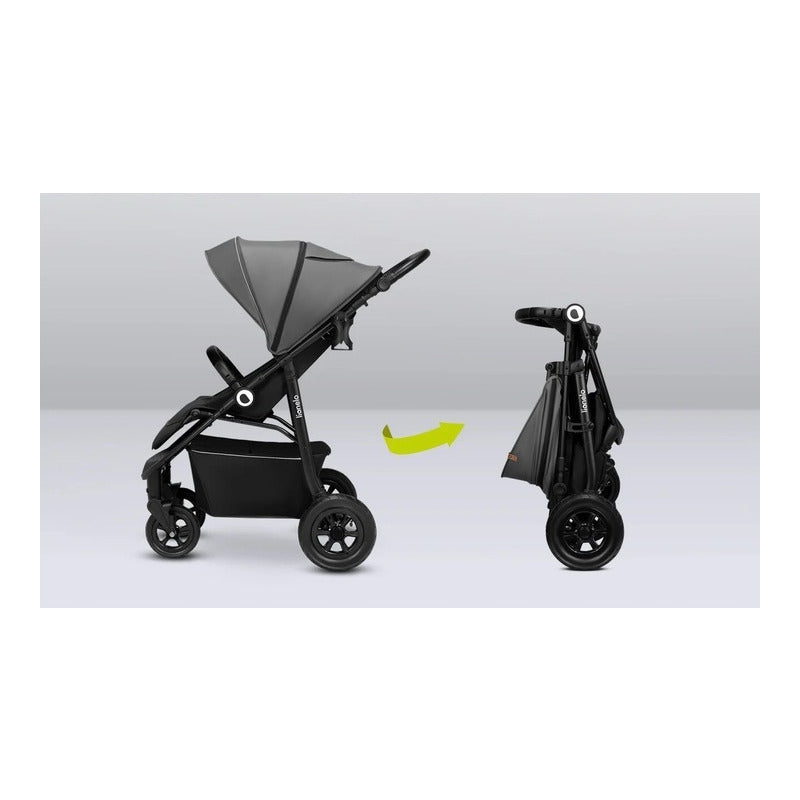 Carucior sport, Lionelo, Natt, De la nastere, Cu accesorii si capotina XXL reglabila, 0 - 22 kg, Conform cu standardele europene de securitate EN1888-1, EN1888-2, Negru Onyx