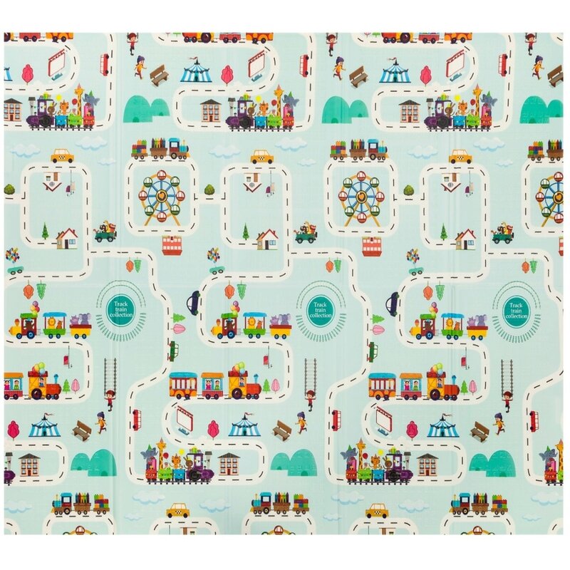 Covoras educativ, Lionelo, Robby, Pliabil, Impermeabil, Dimensiune mare, 200 x 180 cm, Cu Imprimeu pe ambele parti, Conform cu standardul european de securitate EN71, Multicolor