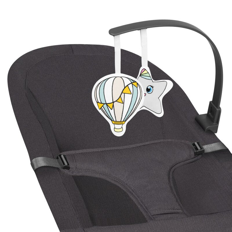 Fotoliu balansoar, Lionelo, June, Cu arcada cu jucarii, Ergonomic, Balansare manuala, Pliabil, 0 luni+, Gri