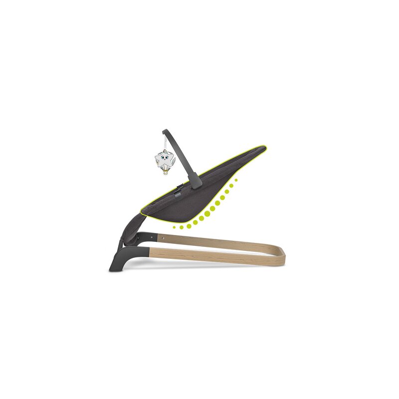 Fotoliu balansoar, Lionelo, June, Cu arcada cu jucarii, Ergonomic, Balansare manuala, Pliabil, 0 luni+, Gri