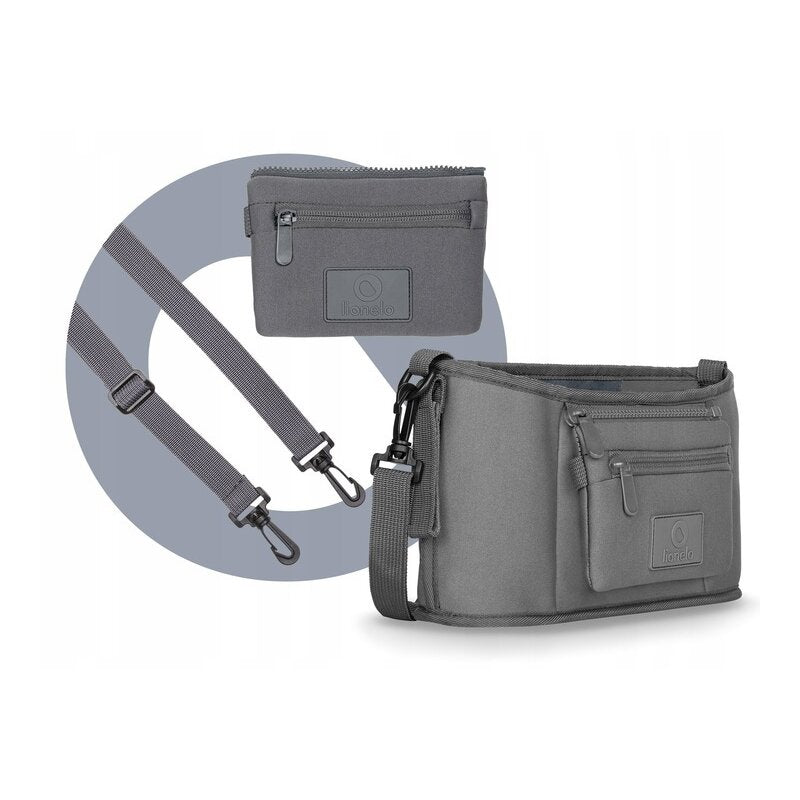 Organizator carucior Lionelo Little Cube Gri – cureaua și buzunarul
