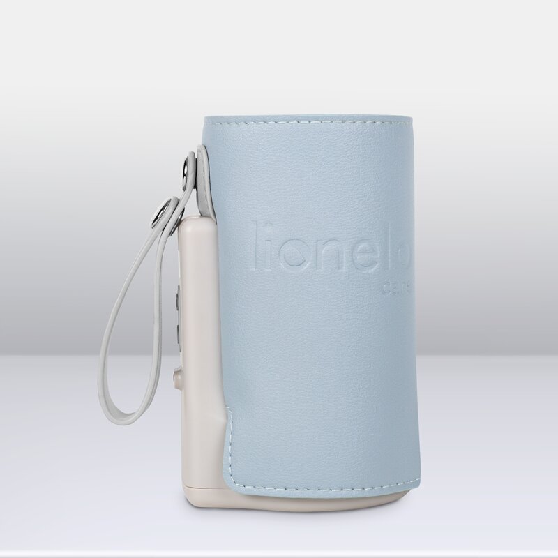 Incalzitor biberoane, Lionelo, ThermUp Go Plus, Portabil, Cu aspect elegant, Temperatura constanta pana la 24 h, Incarcare USB, Albastru deschis