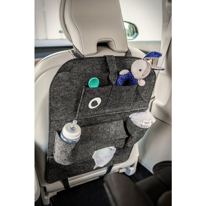 Organizator auto 2 in 1 cu protectie spatar Lionelo, Gri