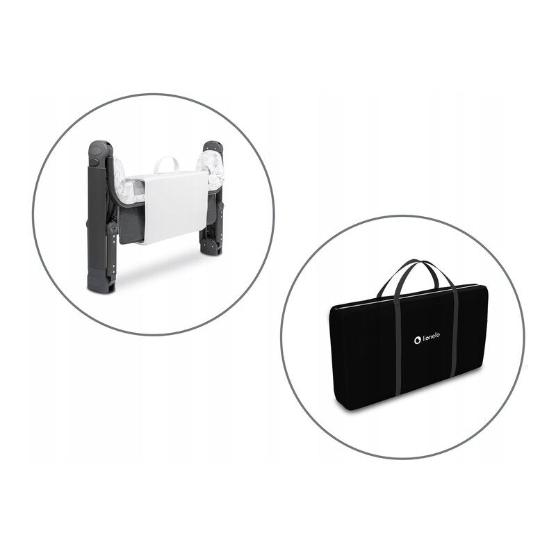 Patut co-sleeper, Lionelo, Timon, 3 in 1, Pliabil, Cu setare unghiulara, Reglabil in 6 pozitii pe inaltime, Din Aluminiu, 90x50 cm, Conform cu standardele europeane de securitate EN1130 si EN16890, Gri