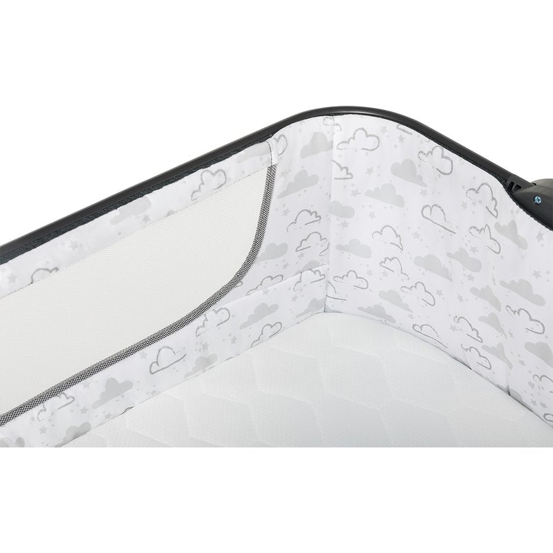 Patut co-sleeper, Lionelo, Timon, 3 in 1, Pliabil, Cu setare unghiulara, Reglabil in 6 pozitii pe inaltime, Din Aluminiu, 90x50 cm, Conform cu standardele europeane de securitate EN1130 si EN16890, Gri
