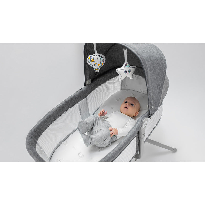 Patut balansoar, Lionelo, Malin, 3 in 1, Pliabil, 0-9 kg, Geanta Transport, Asamblare Rapida, Ultra-Usor, Conform cu standardele europeane de securitate EN1130 si EN16890, Gri